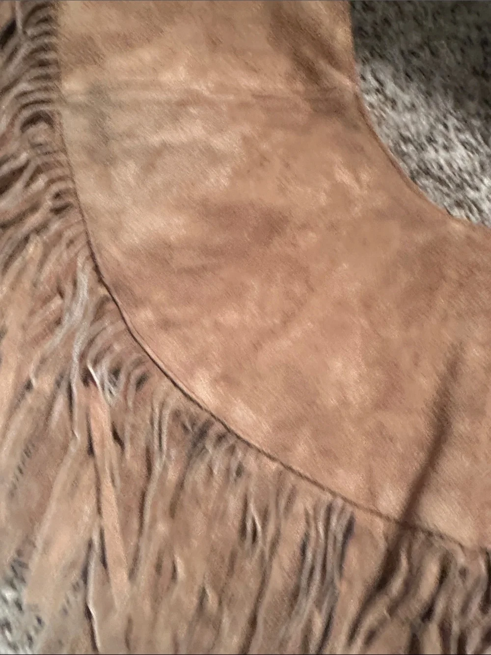 Vintage Suede Fringe Capelet in Tan - Women's Jacket & Coat - Picture 7 of 11